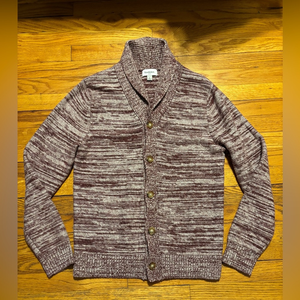 Goodfellow & Co Men's Burgundy Cardigan Sweater